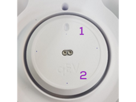 Fig.- 2 - Lo spostamento dell'AFC può portare allo spostamento dei fili del collettore (posizione 1) e dei connettori dei fili della cella di carico (posizione 2) creando un secondo punto di contatto sul piatto della cella di carico che porta alla raccolta di volumi inattesi e difformi.