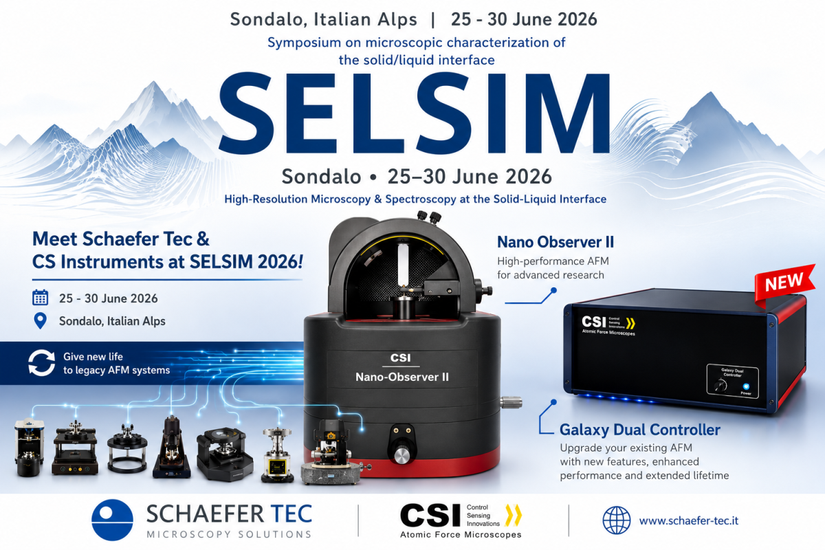Schaefer Tec e CS Instruments a SELSIM 2026: Soluzioni AFM Avanzate e una Seconda Vita per il tuo Sistema AFM Esistente