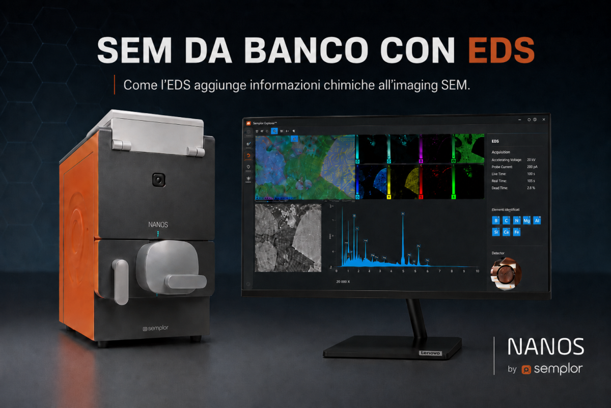 SEM da banco Nanos con EDS integrato